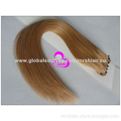 20-inch Light Brown Straight Weighs 100g Indian Micro Ez Weft Hair